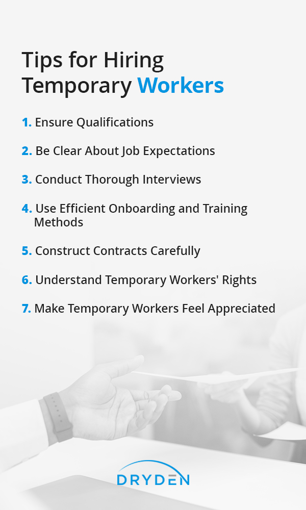 Drydens Tips For Hiring Temporary Workers