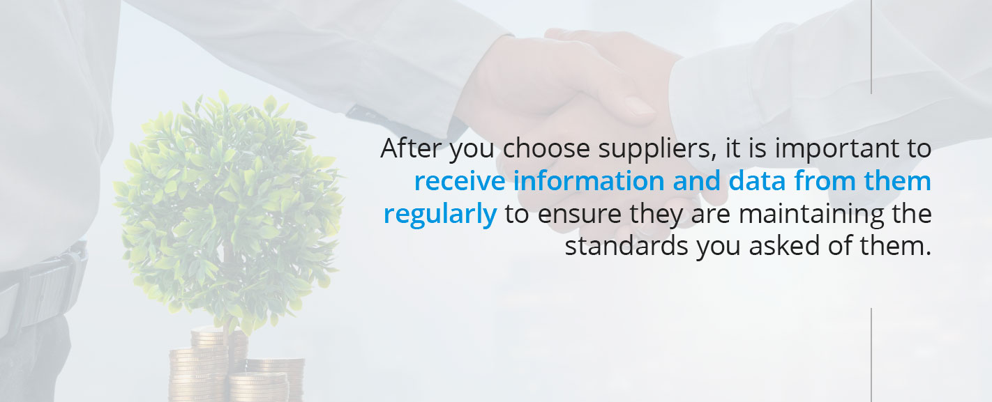 Receive information and data from suppliers regularly