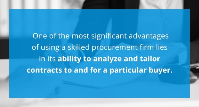 Procurement Firms Analyze And Tailor Contracts To And For Buyers