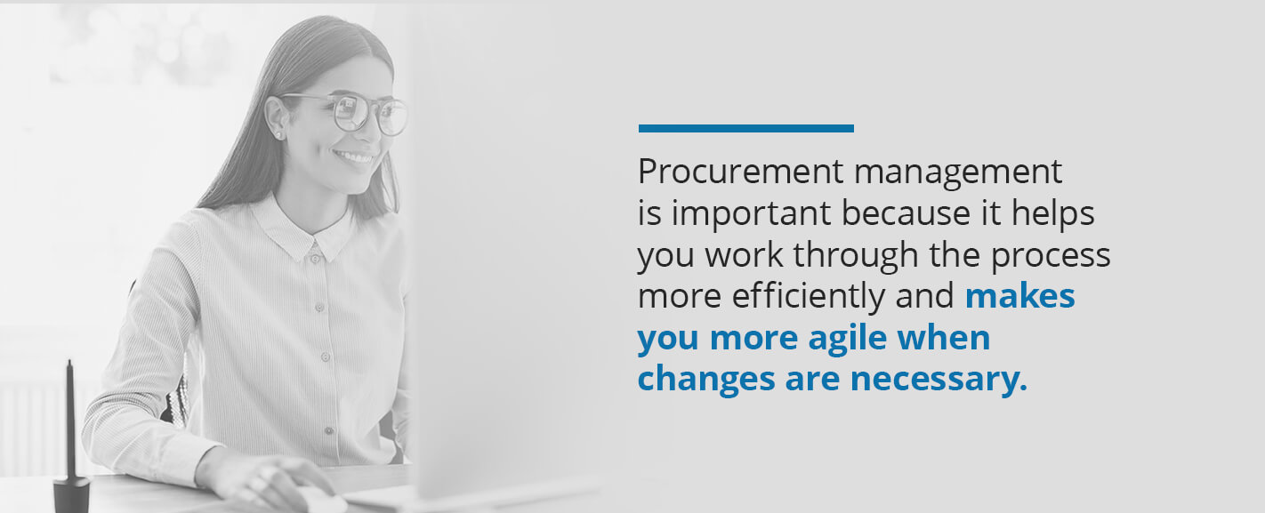 Procurement management improves efficiency and helps you be more agile with changes